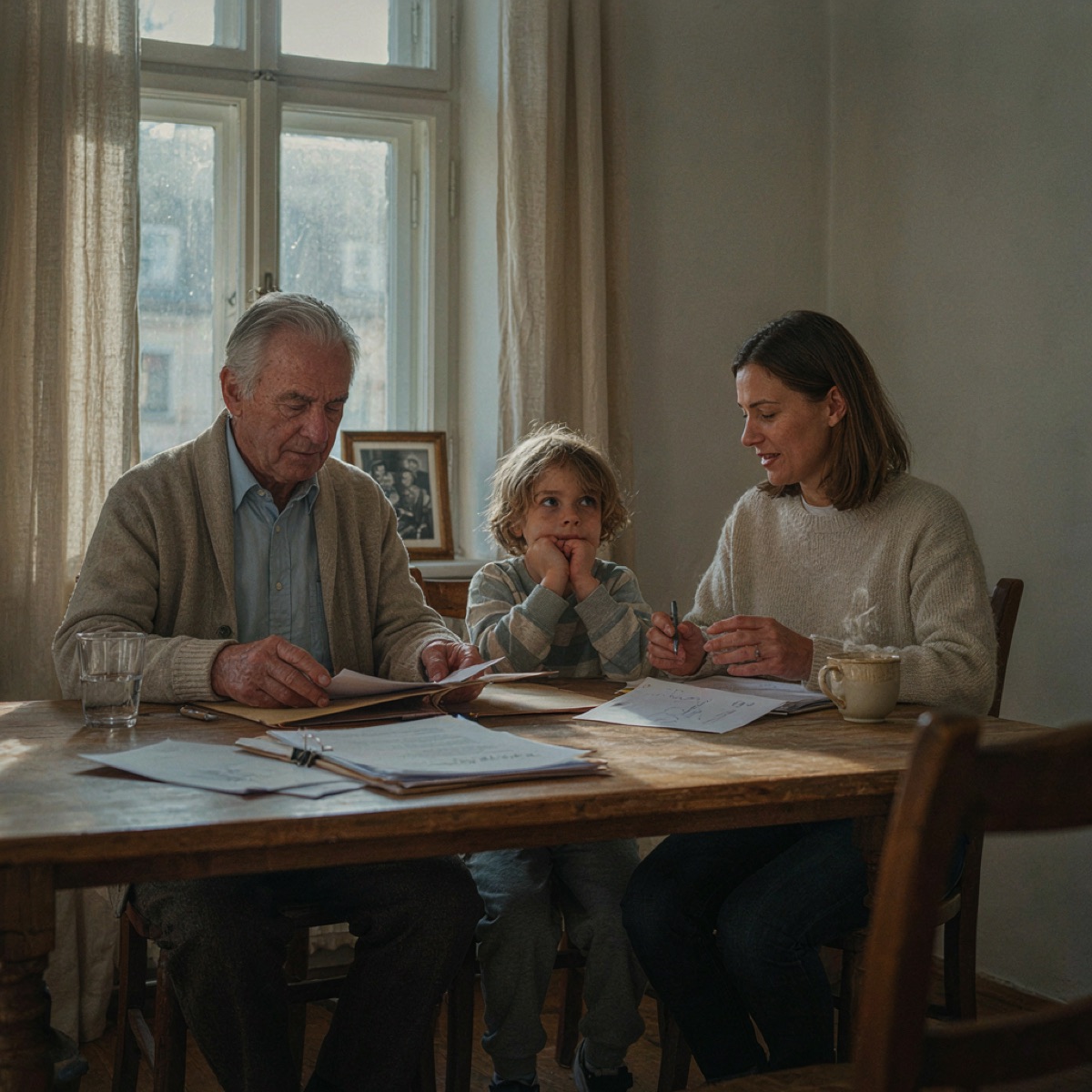 Familie am Tisch